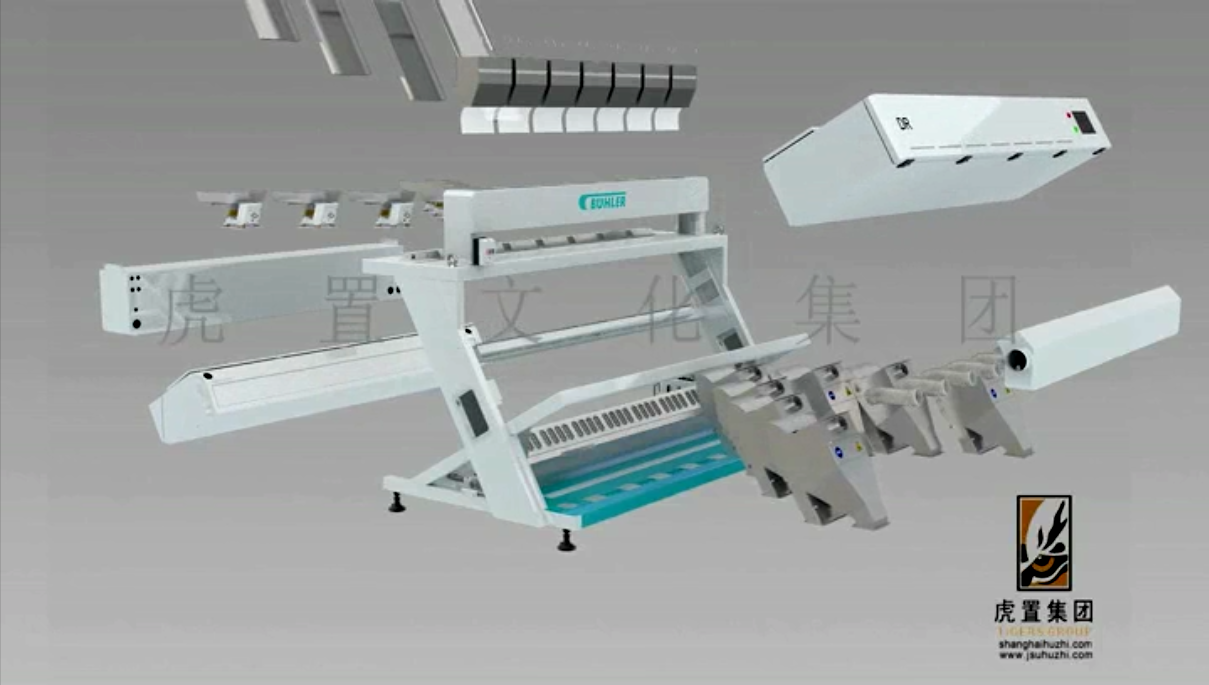 布勒食品加工机械3d产品拆解动画 机械产品动画